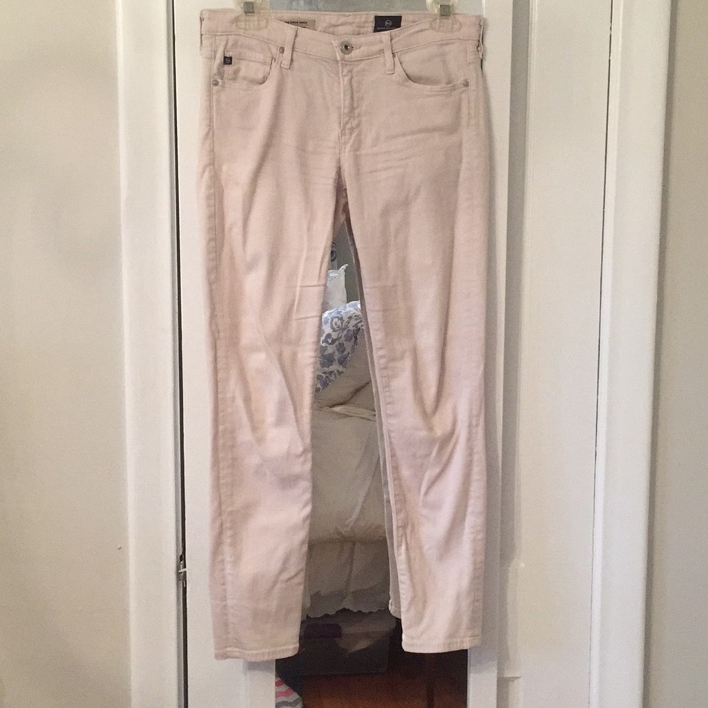 AG Stevie Ankle Jean in a stone color, size 27